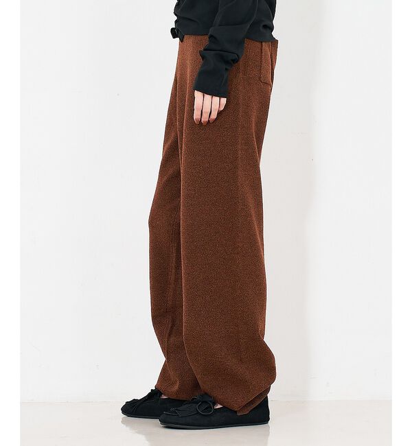 NOMINE「【セットアップ/ユニセックス】スウェットライク ニットパンツ」|その他|ブラウン