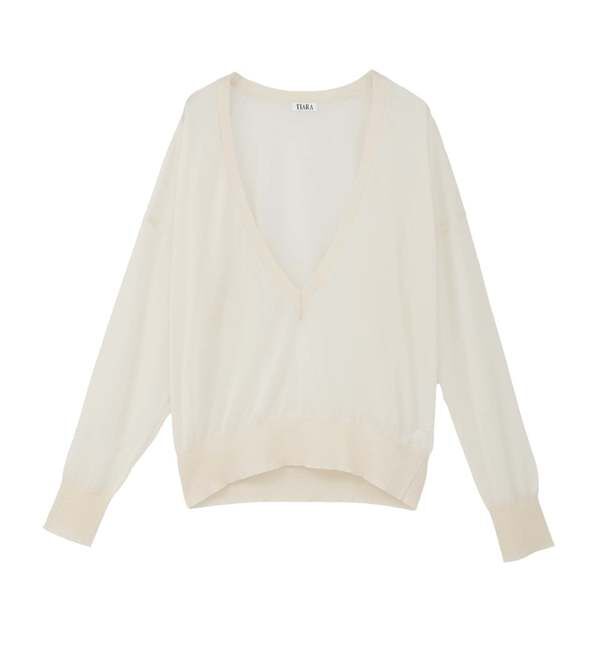 TIARA「Vネックシアーニット」|ニット・セーター|