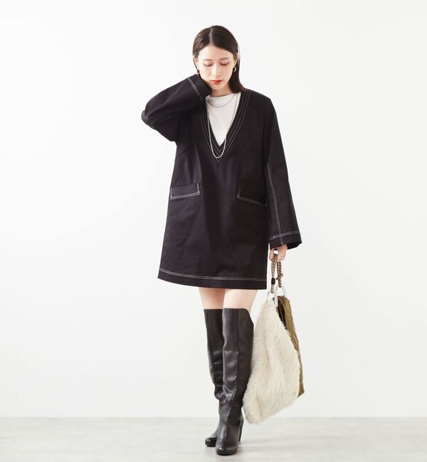 Soffitto「Vネックミニワンピース」|ワンピース|