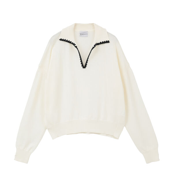 SOFFITTO「かぎ針刺繍スキッパーニット」|ニット・セーター|