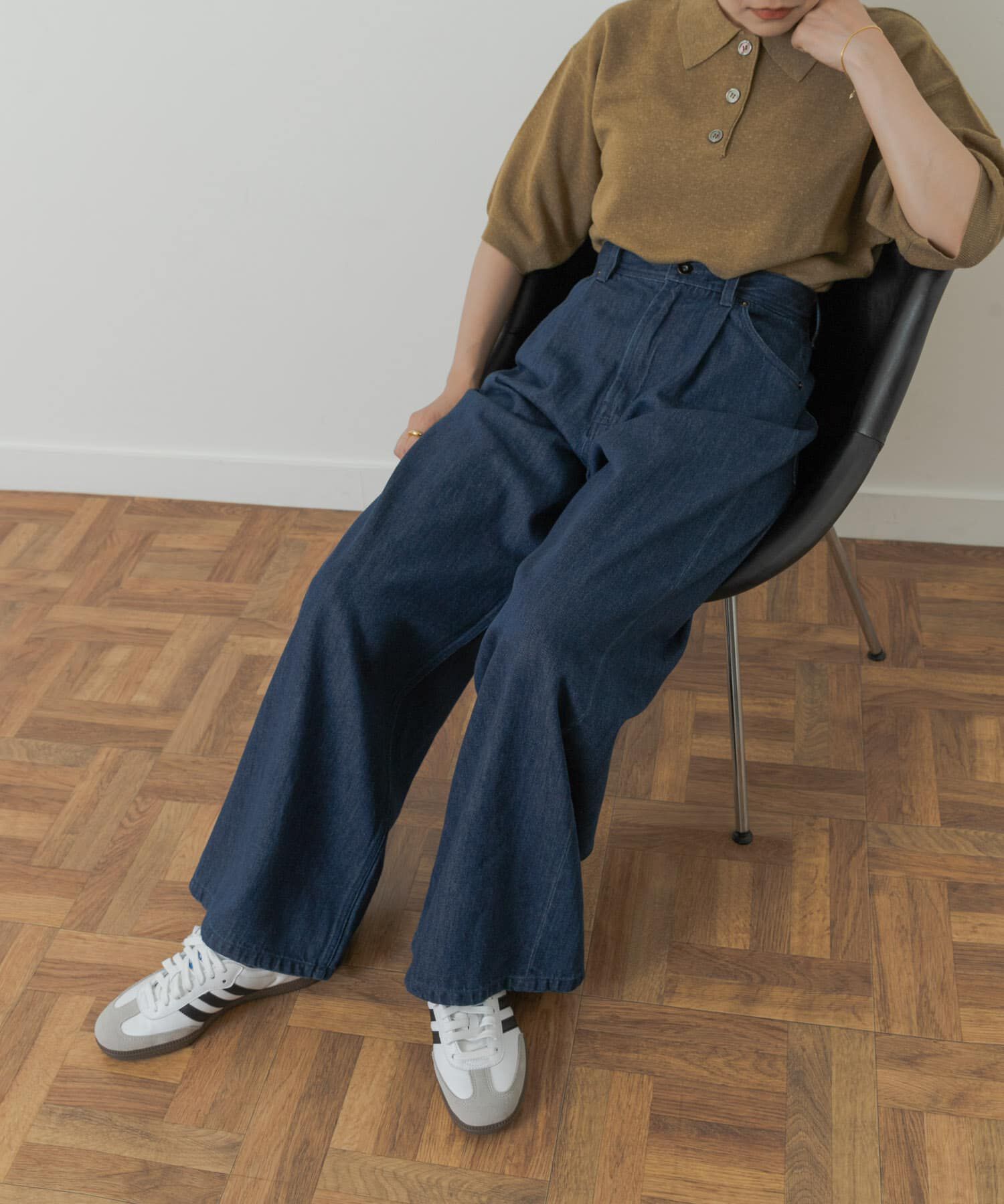 URBAN RESEARCH DOORS「Denim Tuck Wide Pants」|デニム|