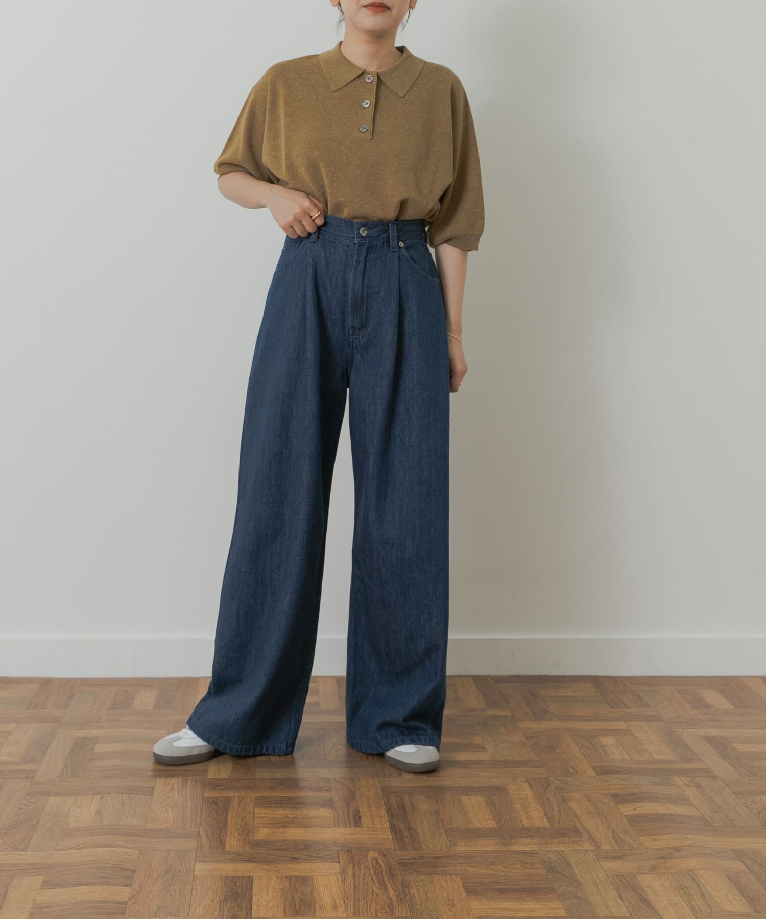 URBAN RESEARCH DOORS「Denim Tuck Wide Pants」|デニム|