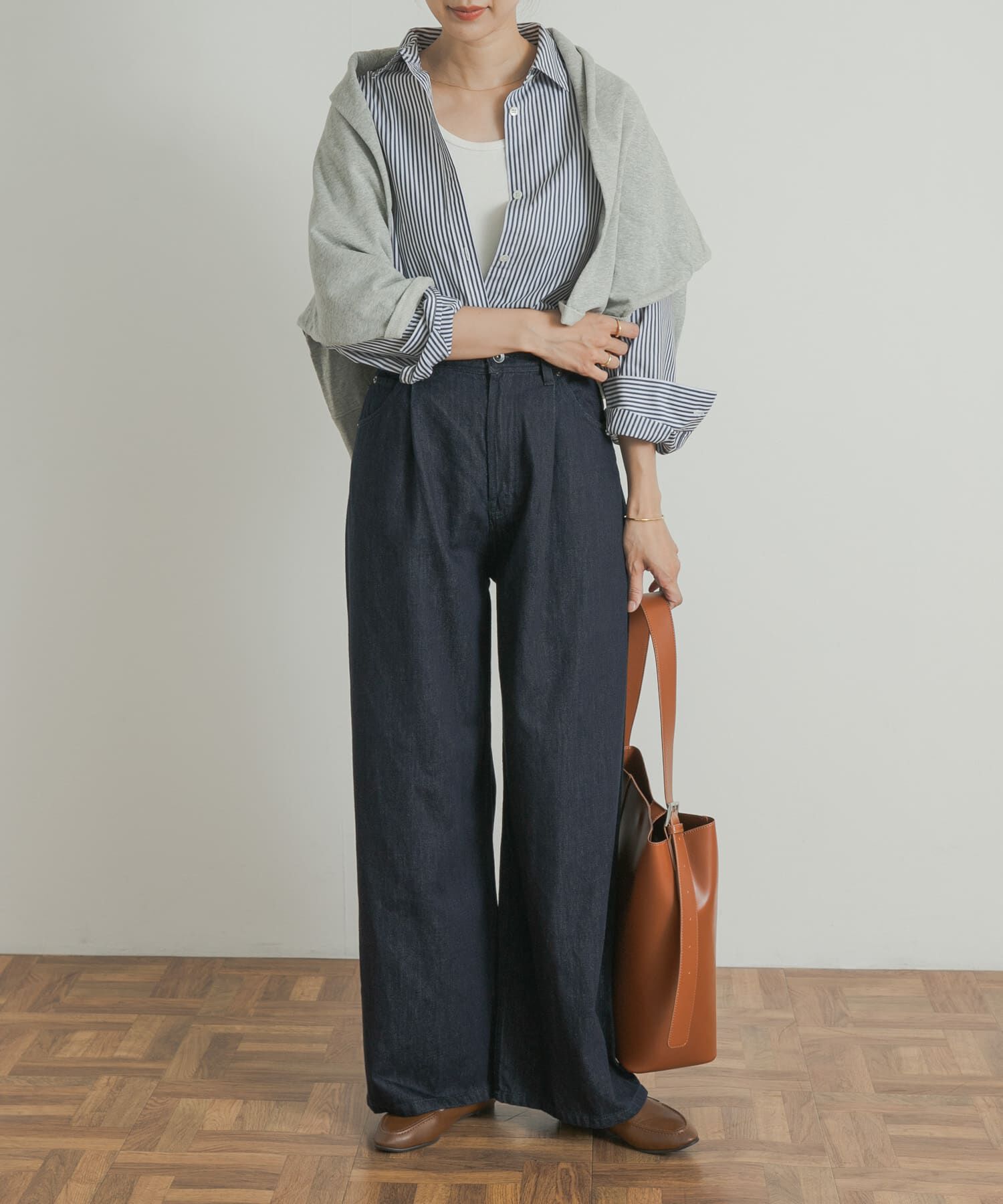 URBAN RESEARCH DOORS「Denim Tuck Wide Pants」|デニム|