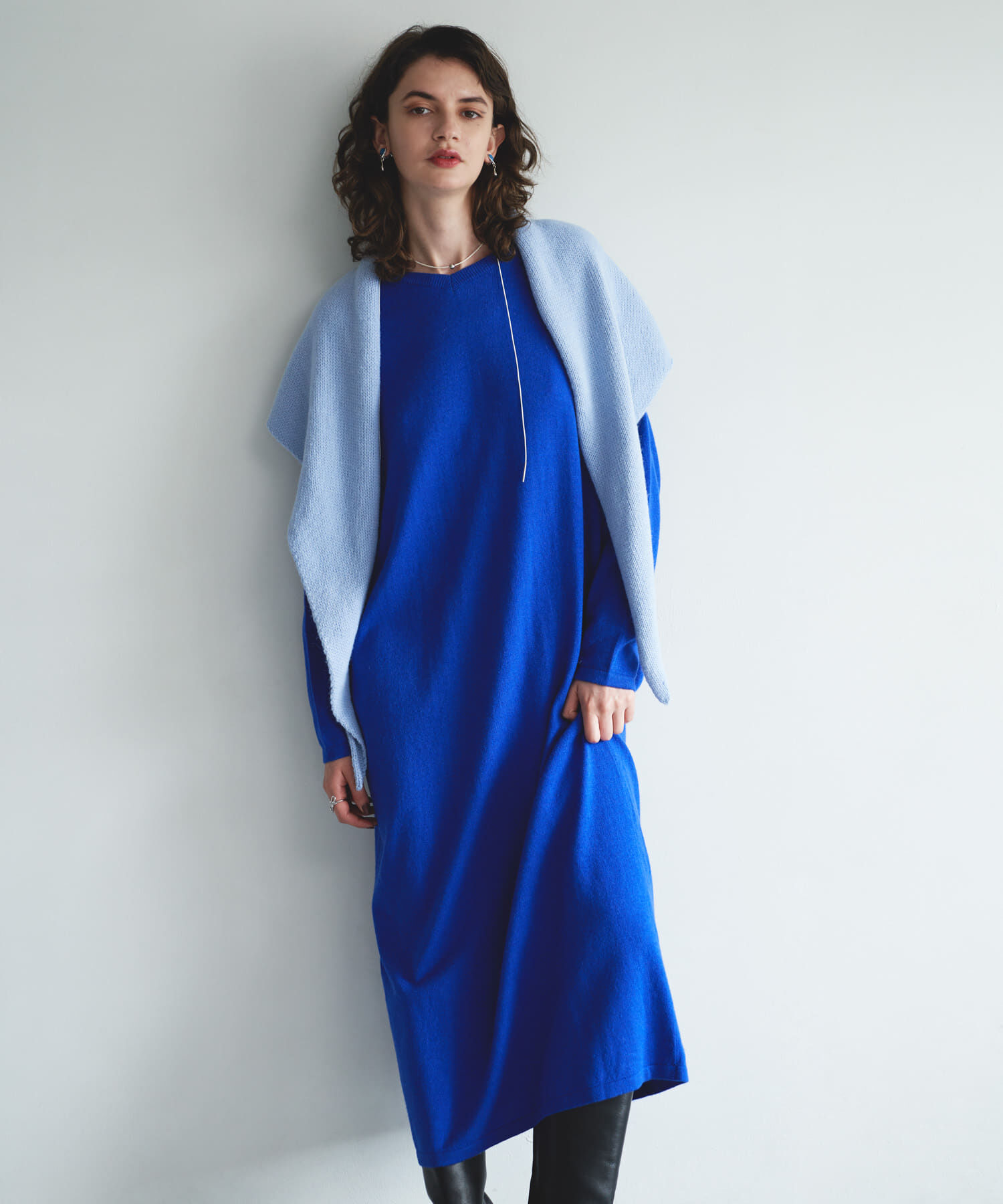 URBAN RESEARCH ROSSO「カシミヤ混2WAYニットワンピース」|ワンピース|ブルー