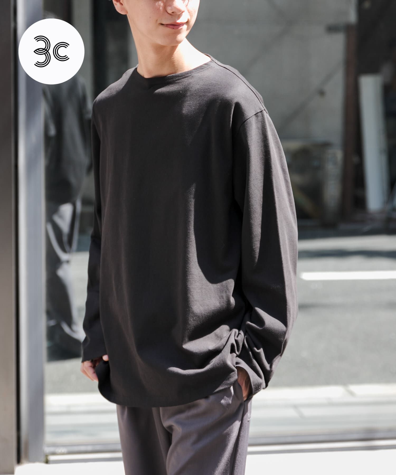 URBAN RESEARCH DOORS「FORK&SPOON　プレーンボートネックカットソー」|Tシャツ・カットソー|ブラック
