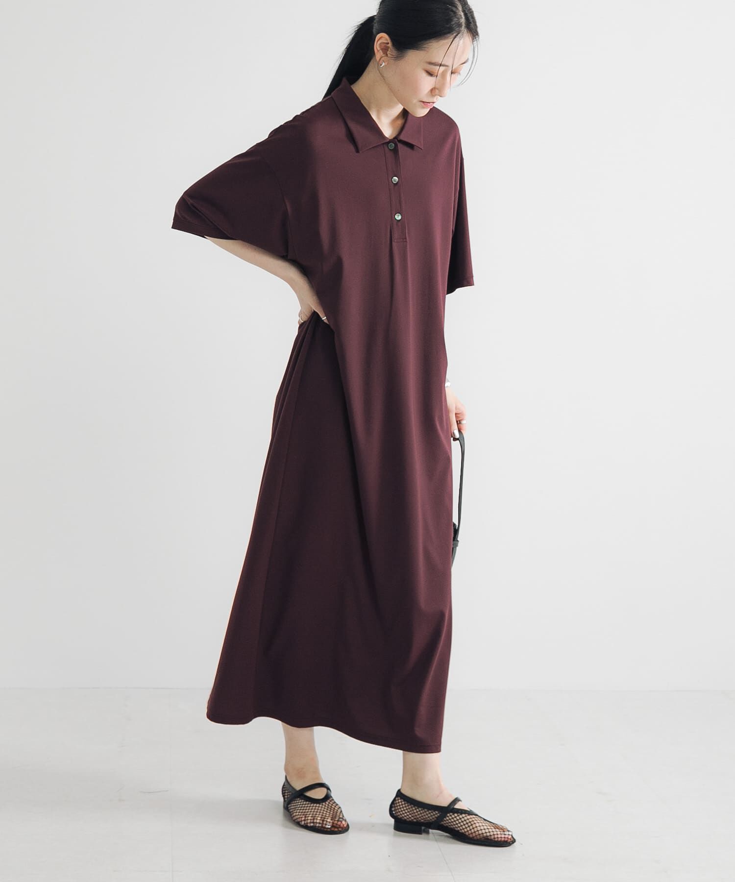 URBAN RESEARCH「レーヨンナイロンシャツカラーワンピース」|ワンピース|