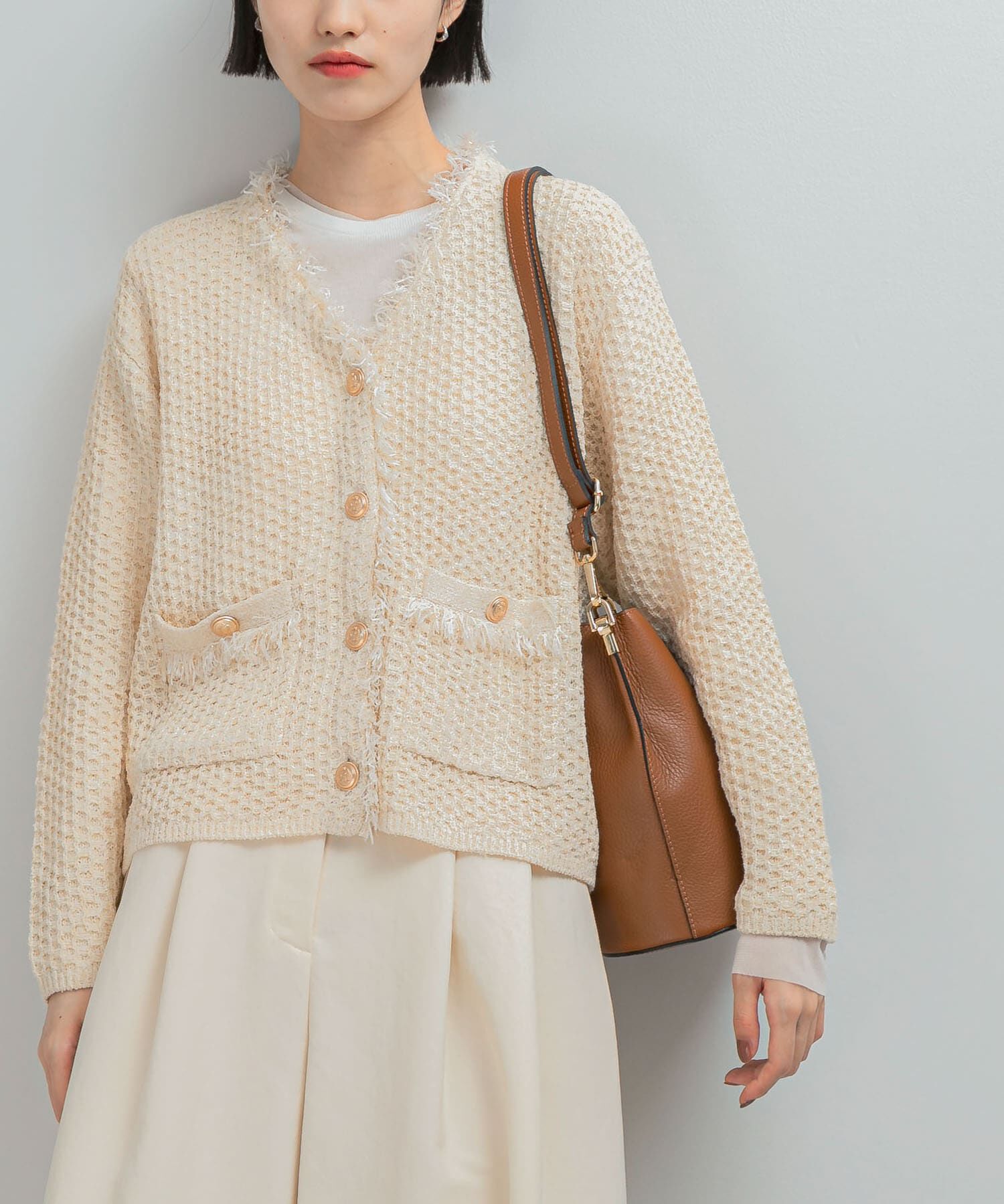 URBAN RESEARCH ROSSO「ツイードVネックカーディガン」|カーディガン|