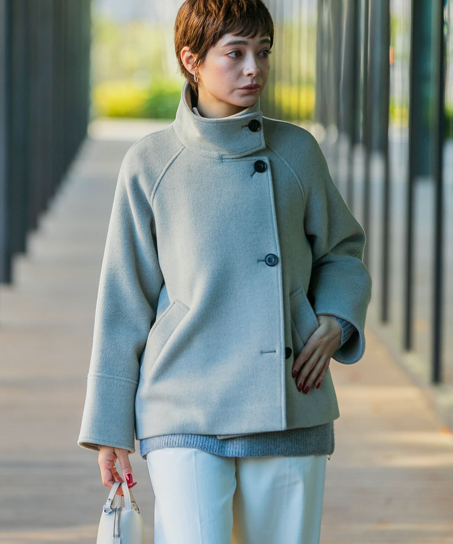 URBAN RESEARCH ROSSO「スーパー140シャルム2WAYカラーコート」|ノーカラーコート|モカ