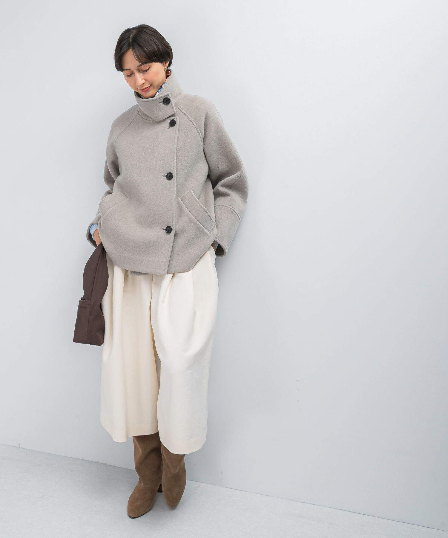 URBAN RESEARCH ROSSO「スーパー140シャルム2WAYカラーコート」|ノーカラーコート|