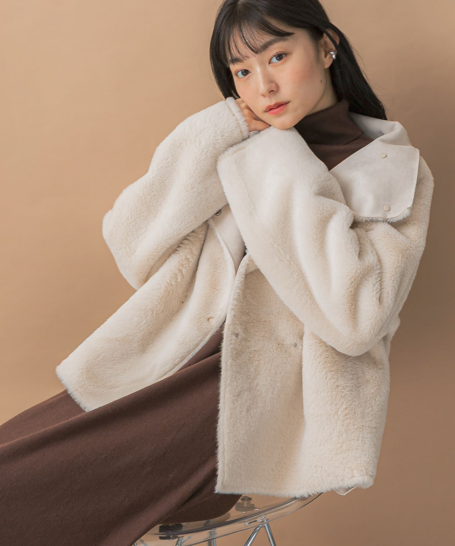 URBAN RESEARCH ROSSO「『WEB/一部店舗限定』リバーシブルファーブルゾン」|ブルゾン・スタジャン|アイボリー