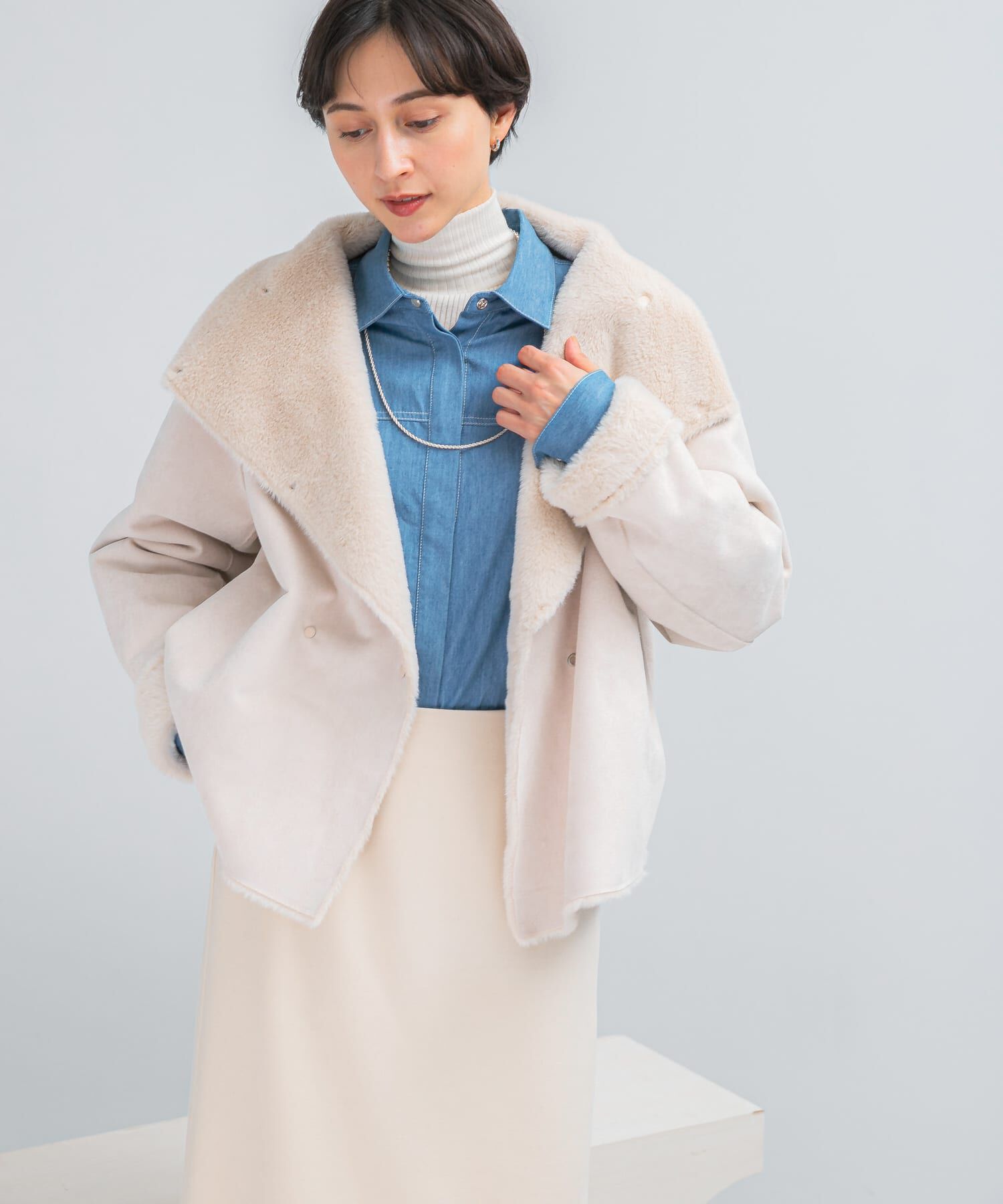 URBAN RESEARCH ROSSO「『WEB/一部店舗限定』リバーシブルファーブルゾン」|ブルゾン・スタジャン|