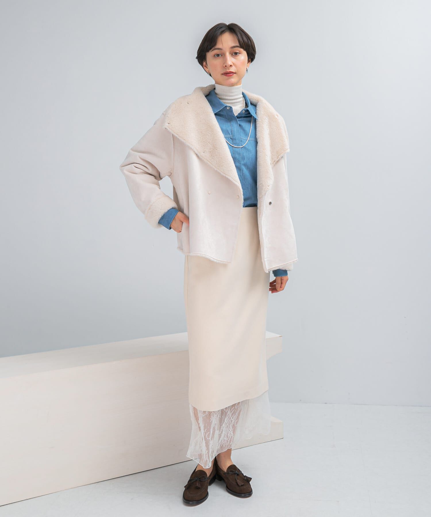 URBAN RESEARCH ROSSO「『WEB/一部店舗限定』リバーシブルファーブルゾン」|ブルゾン・スタジャン|