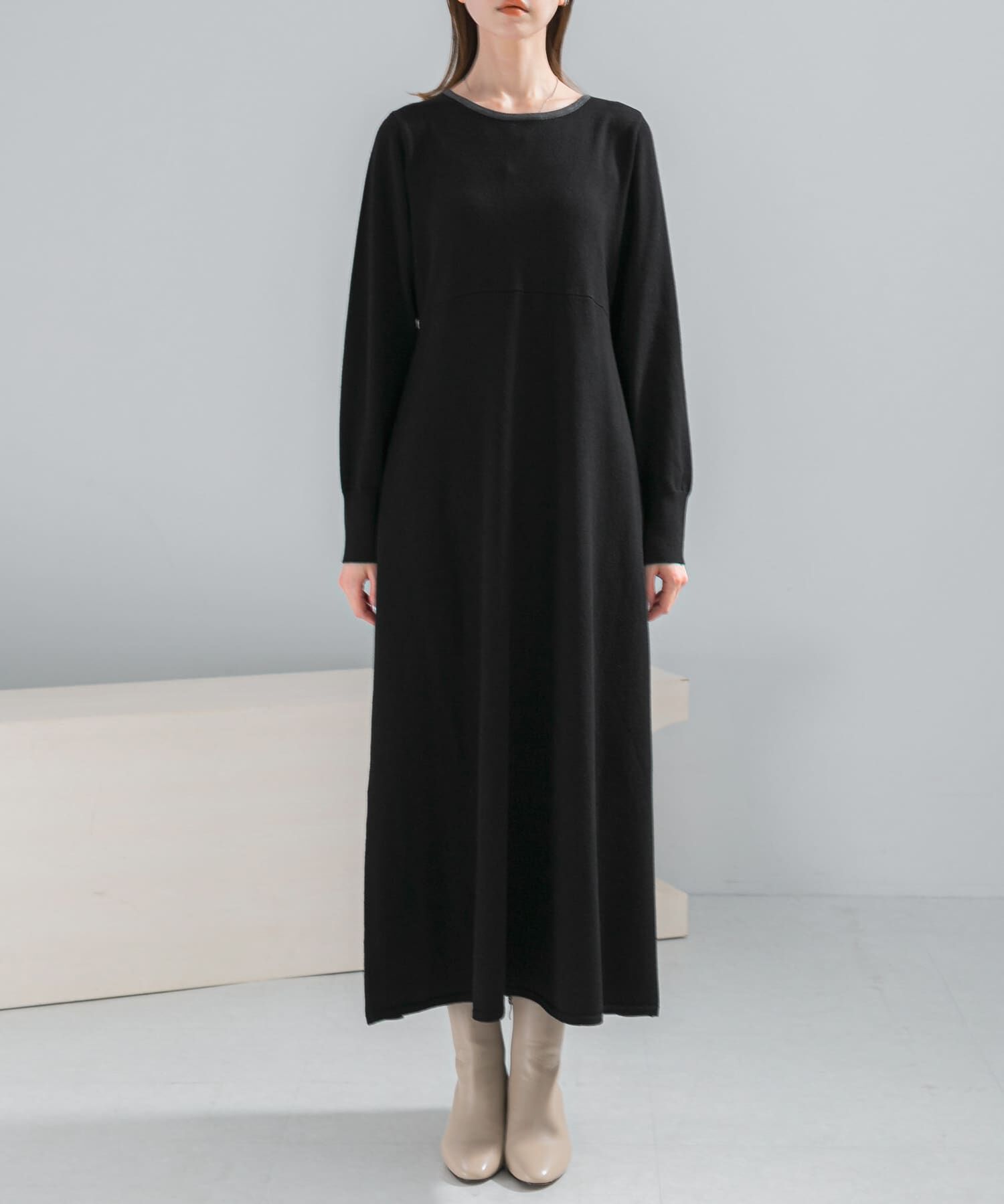 URBAN RESEARCH ROSSO「ウォシャブルフレアシルエットニットワンピース」|ワンピース|