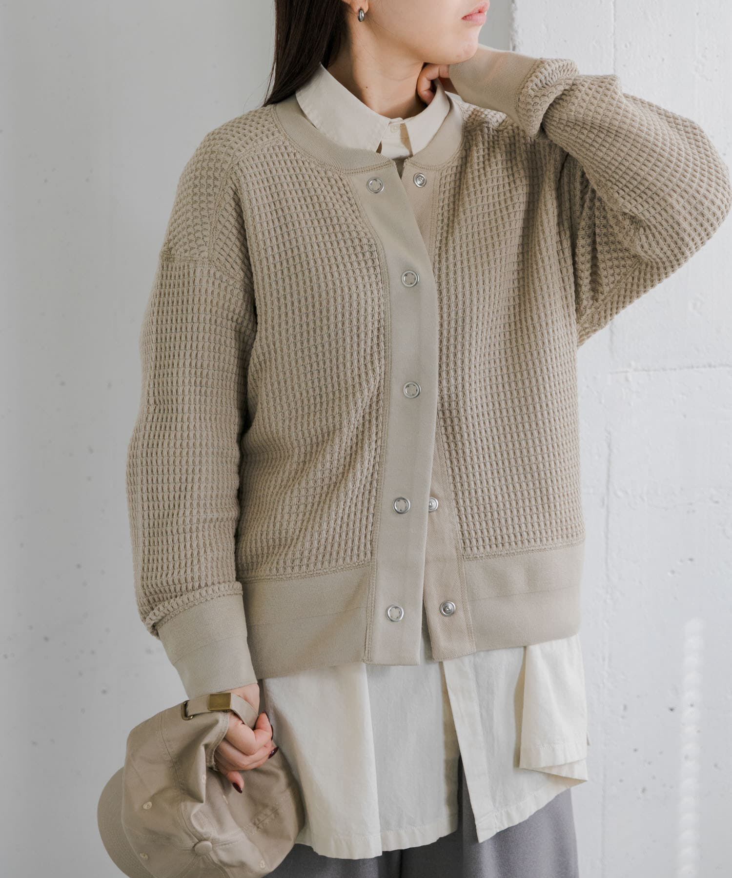 URBAN RESEARCH DOORS「FORK&SPOON　ワッフルカーディガン」|カーディガン|