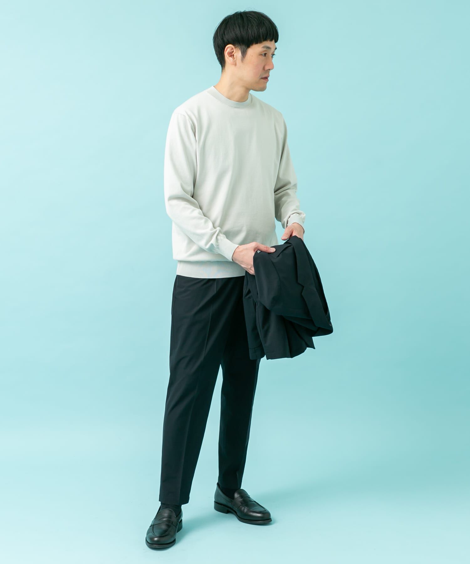 URBAN RESEARCH DOORS「LIFE STYLE TAILOR　ハイゲージクルーネック長袖ニット」|ニット・セーター|