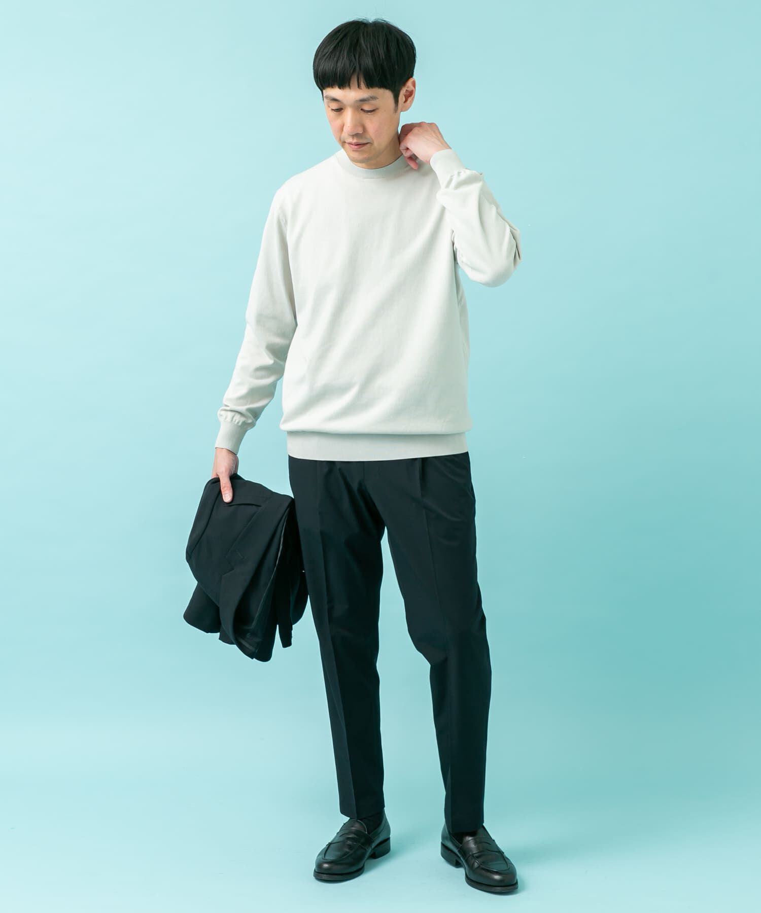 URBAN RESEARCH DOORS「LIFE STYLE TAILOR　ハイゲージクルーネック長袖ニット」|ニット・セーター|