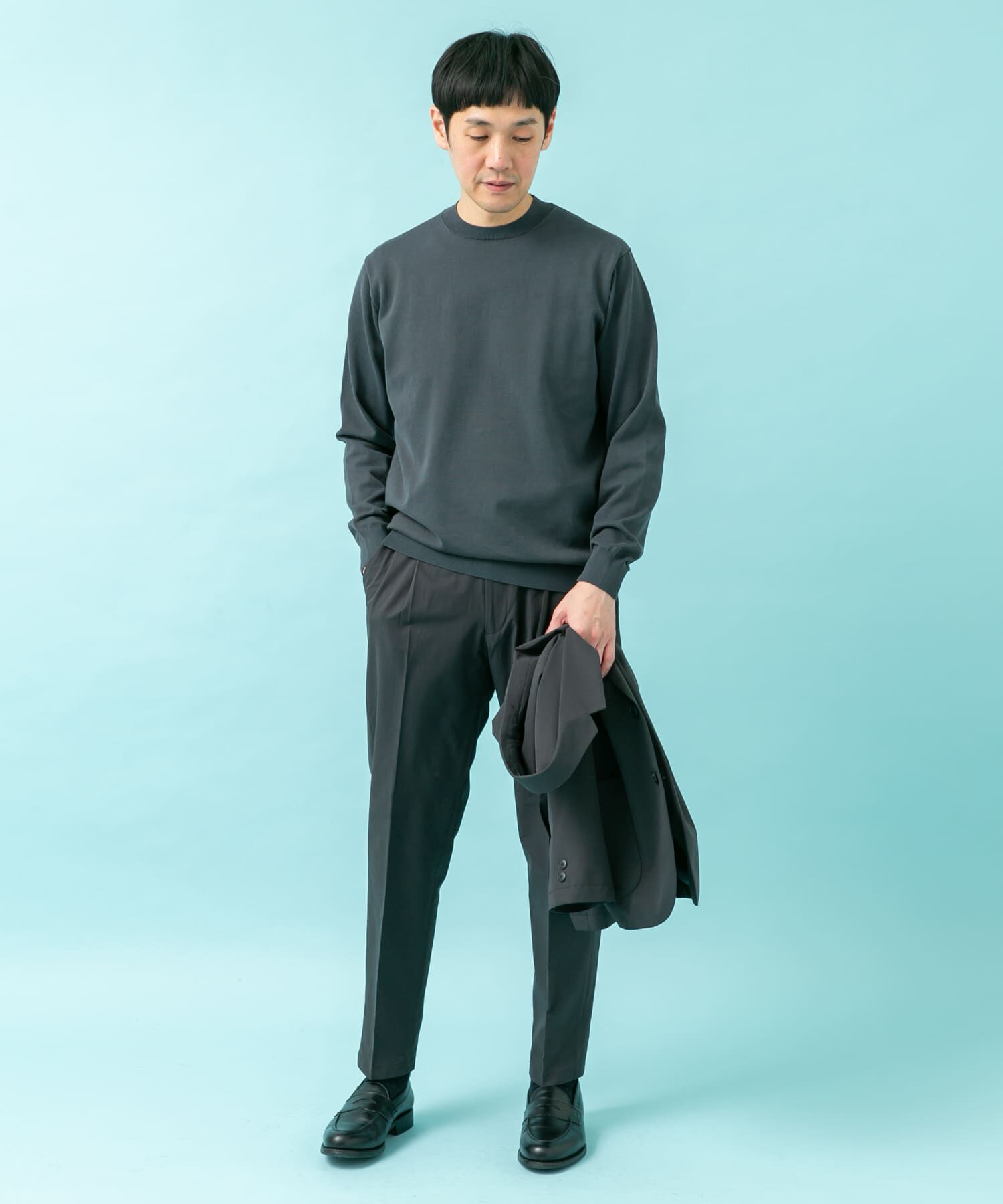 URBAN RESEARCH DOORS「LIFE STYLE TAILOR　ハイゲージクルーネック長袖ニット」|ニット・セーター|