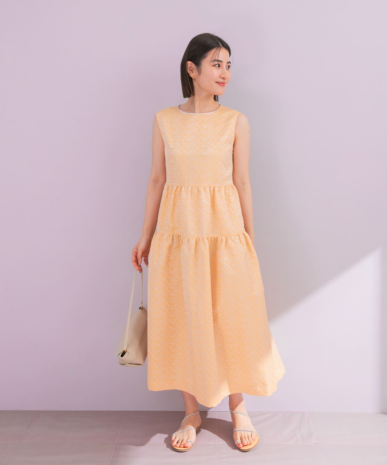 URBAN RESEARCH ROSSO「フラワージャガードフォルムワンピース」|ワンピース|