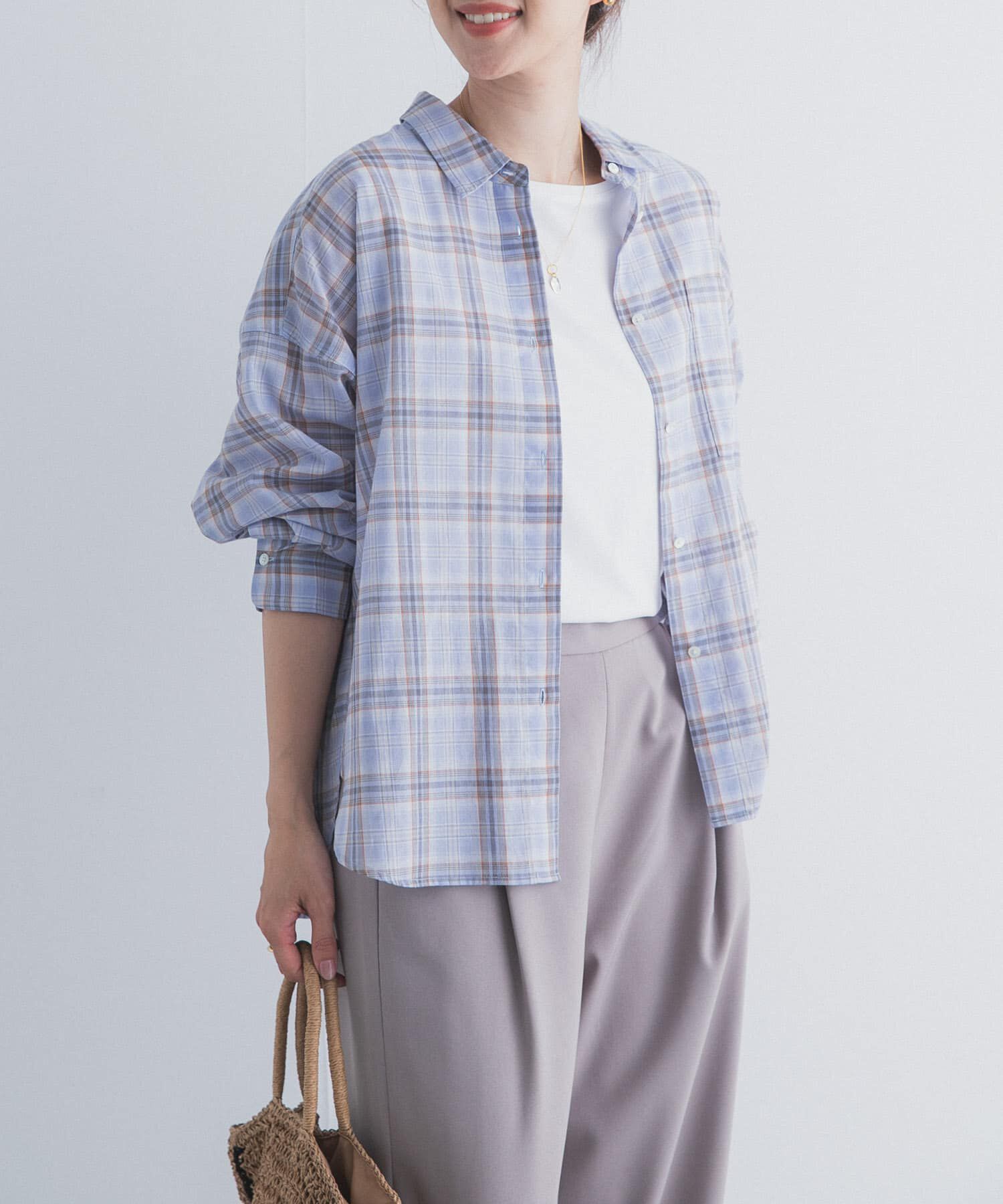 URBAN RESEARCH DOORS「チェックシアーシャツ」|シャツ・ブラウス|