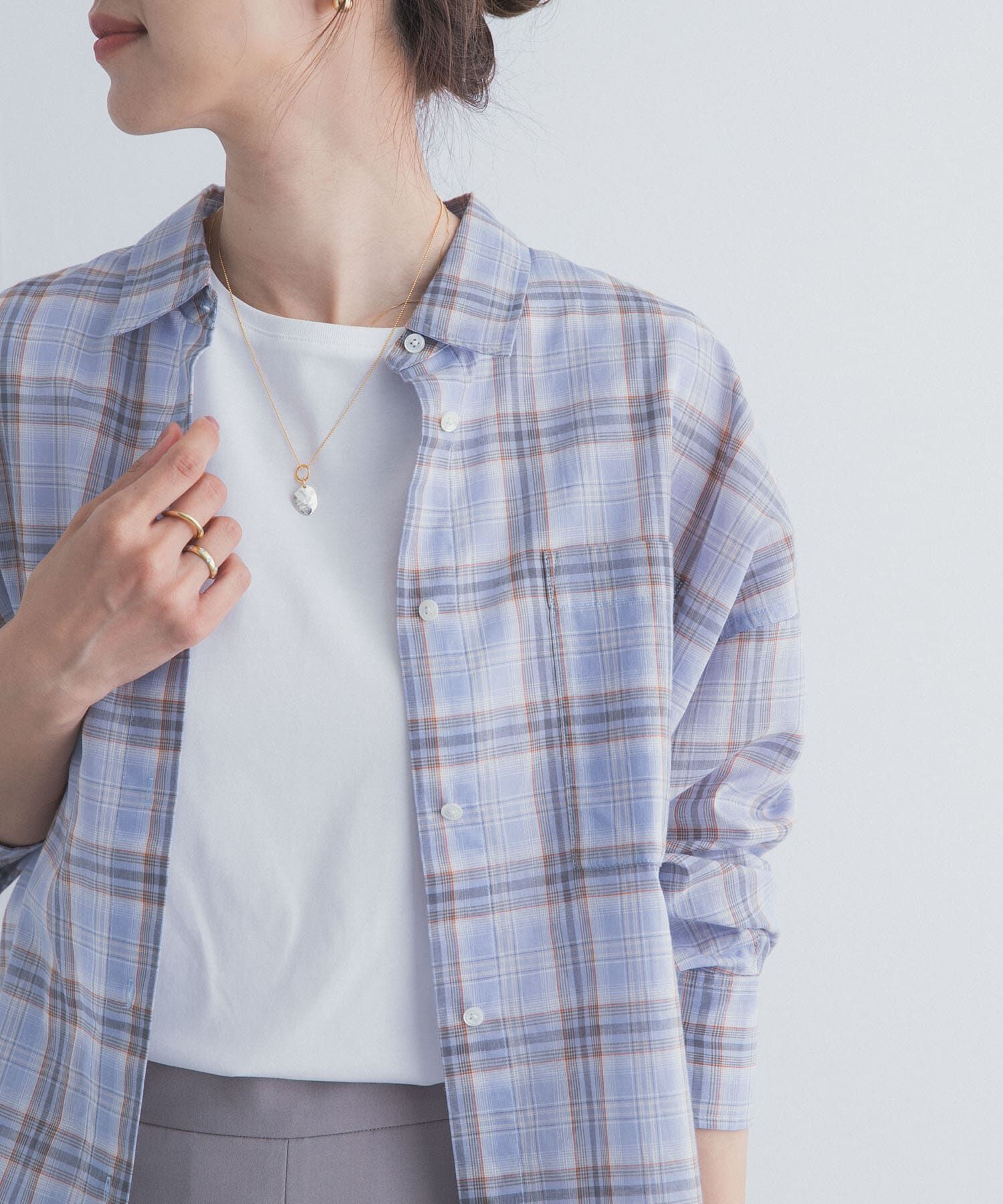 URBAN RESEARCH DOORS「チェックシアーシャツ」|シャツ・ブラウス|