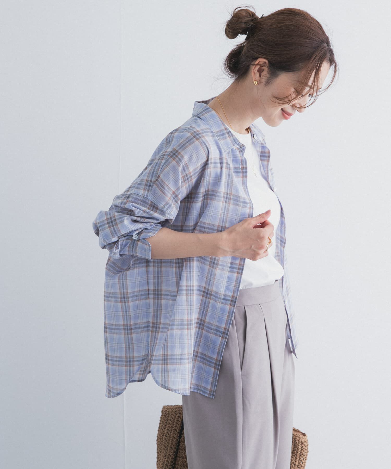 URBAN RESEARCH DOORS「チェックシアーシャツ」|シャツ・ブラウス|