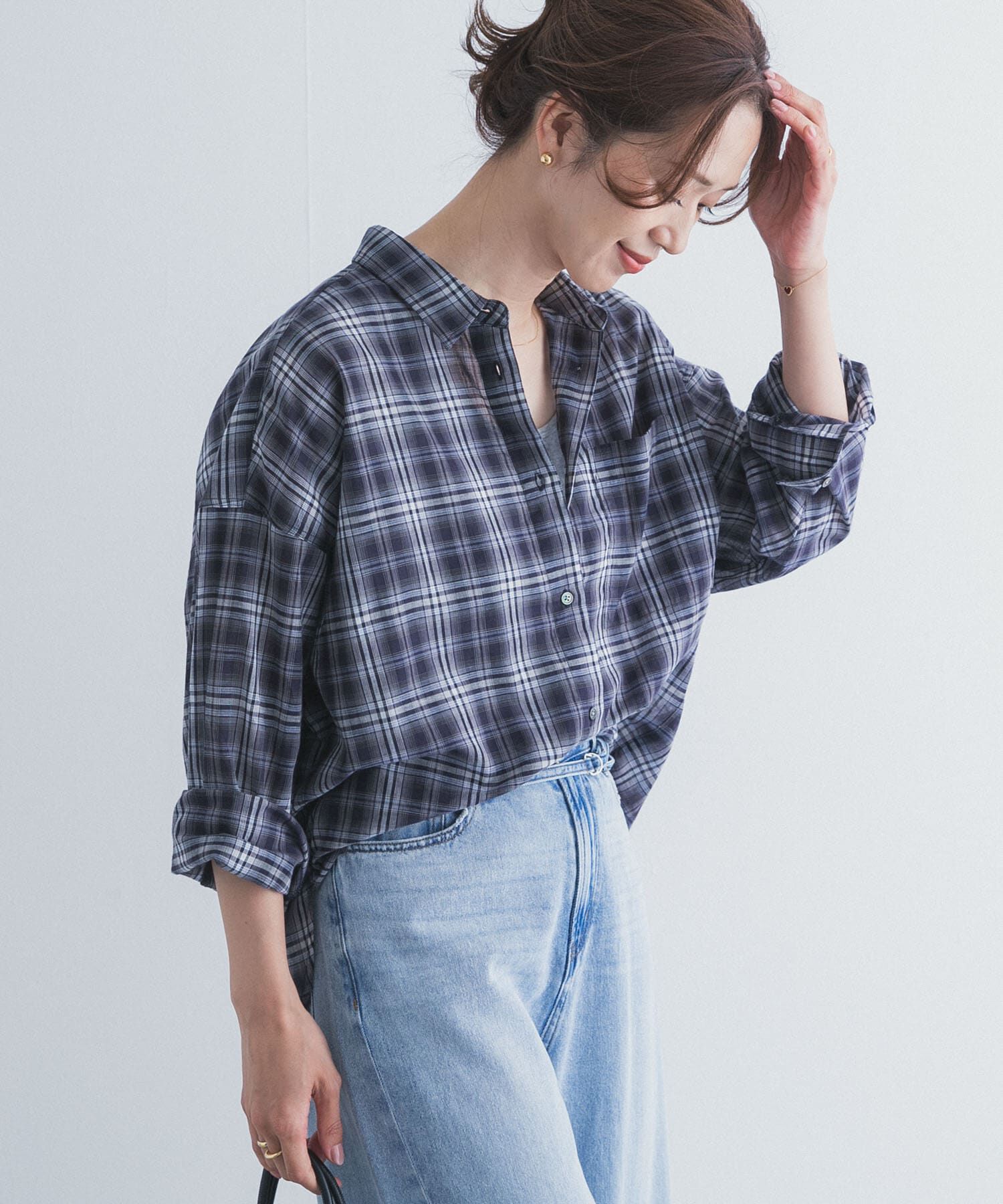 URBAN RESEARCH DOORS「チェックシアーシャツ」|シャツ・ブラウス|