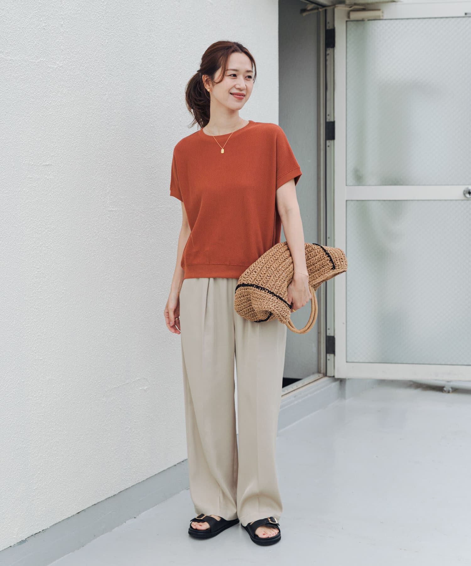 URBAN RESEARCH DOORS「タックフライスフレンチTシャツ」|Tシャツ・カットソー|