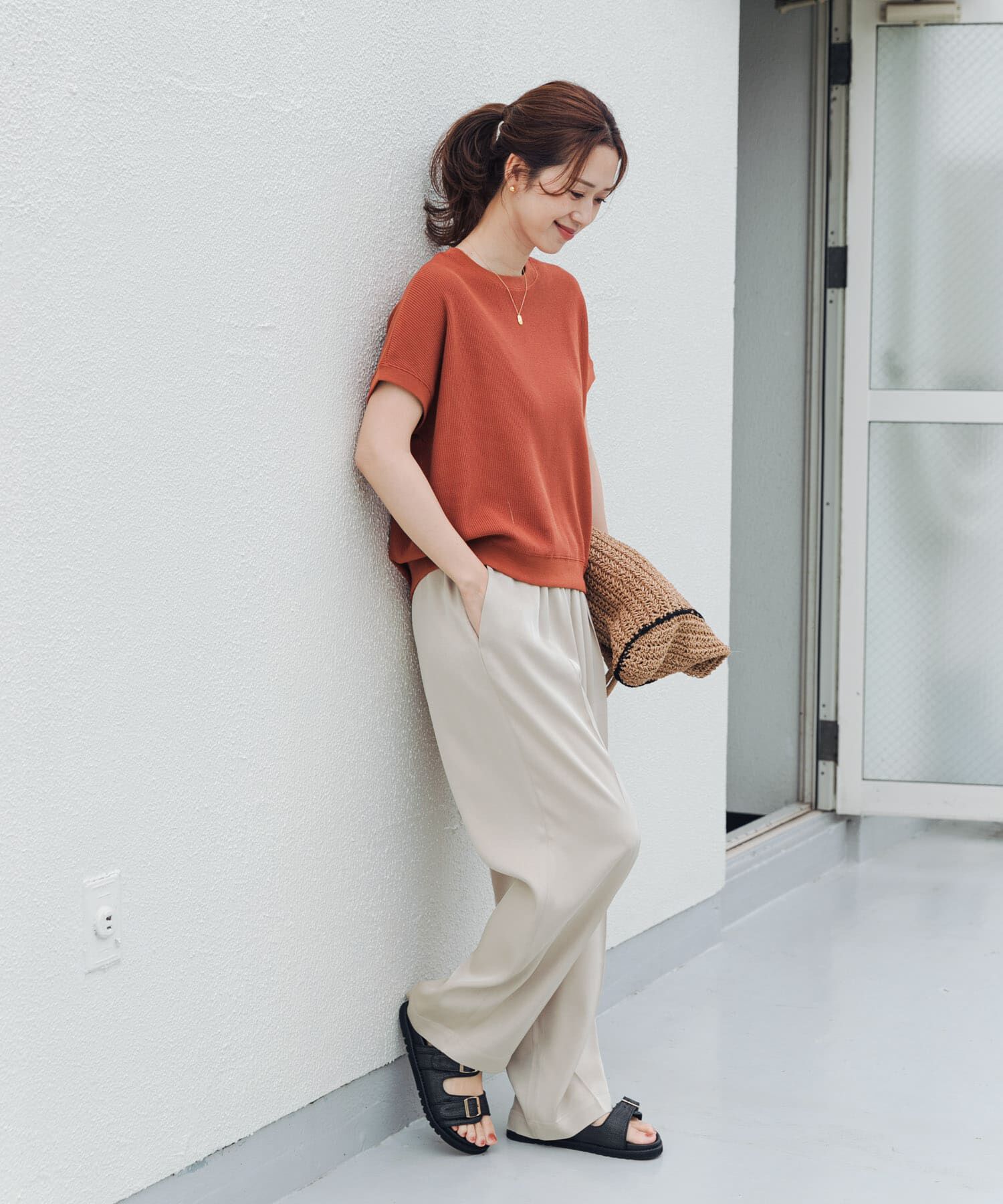 URBAN RESEARCH DOORS「タックフライスフレンチTシャツ」|Tシャツ・カットソー|