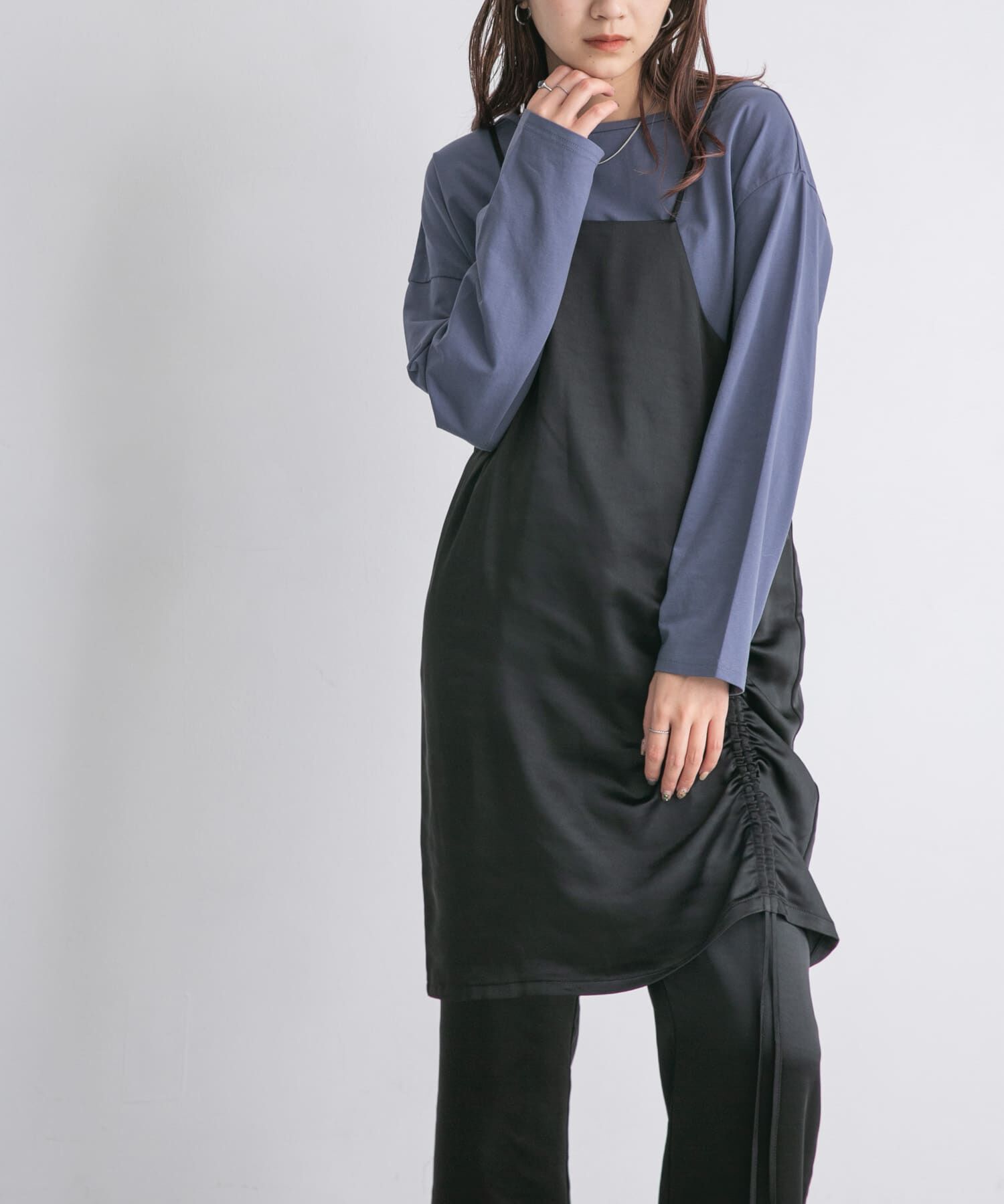  「セットアップキャミワンピース」|ワンピース|ブラック