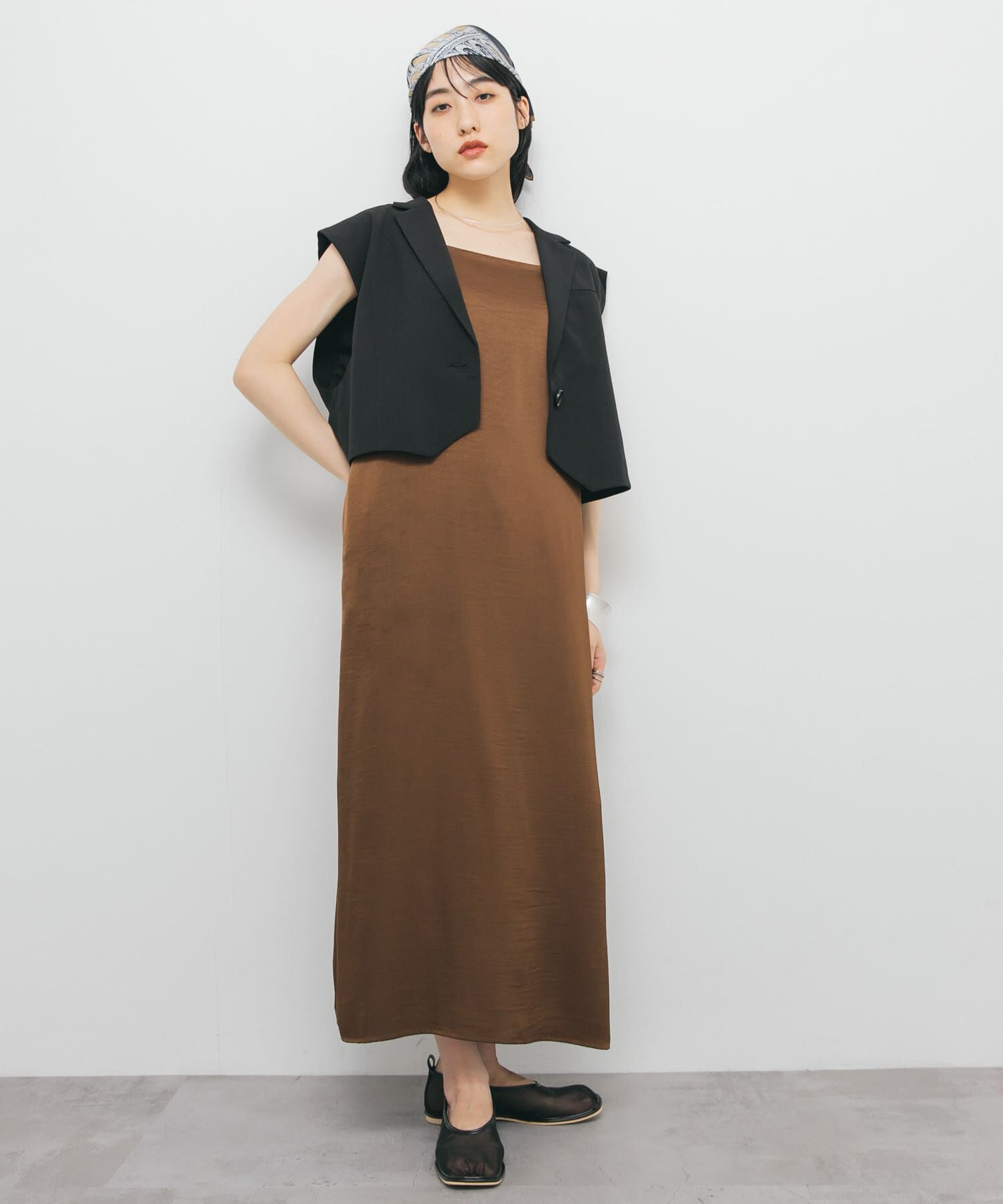  「サテンキャミワンピース」|ワンピース|