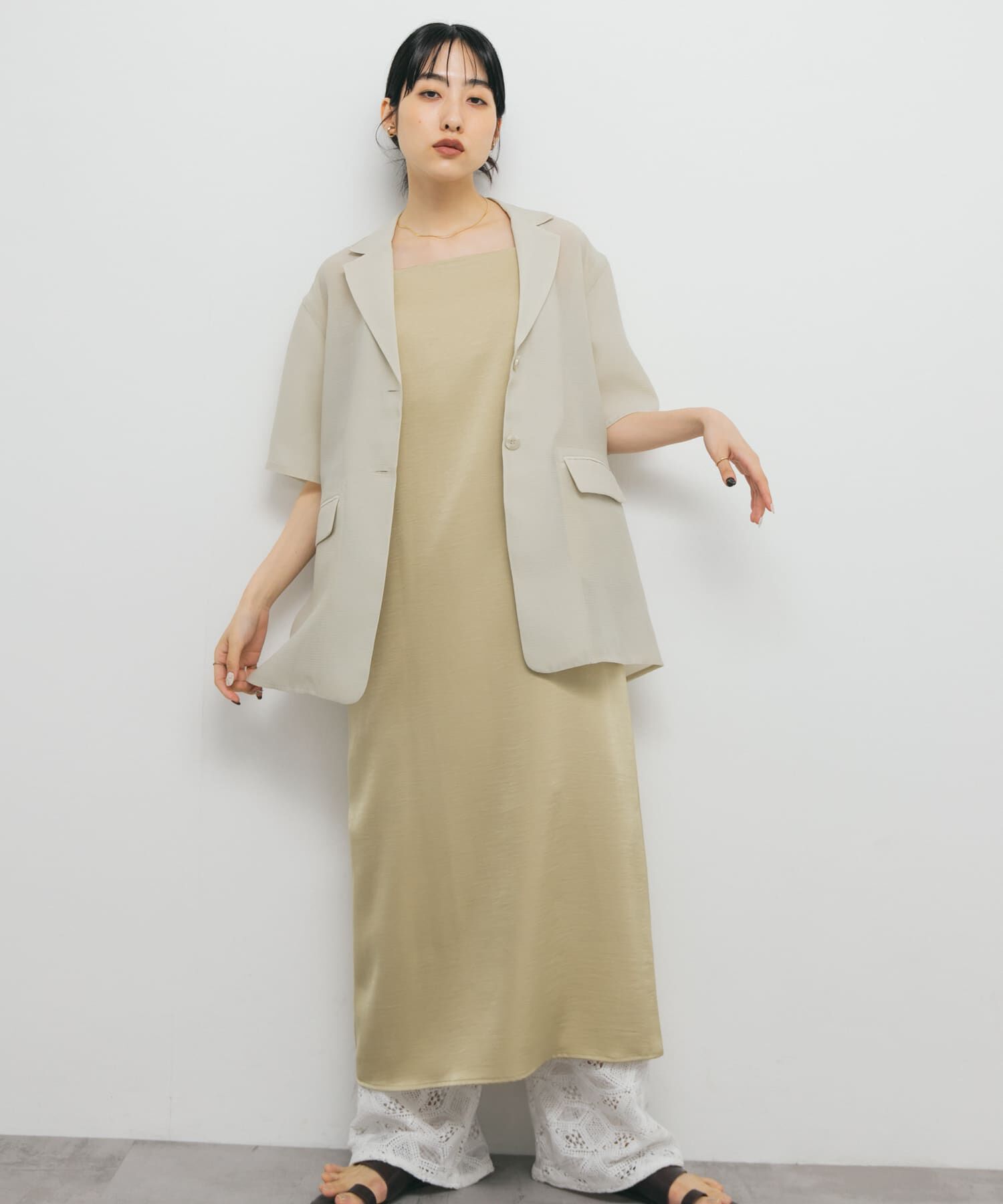  「サテンキャミワンピース」|ワンピース|