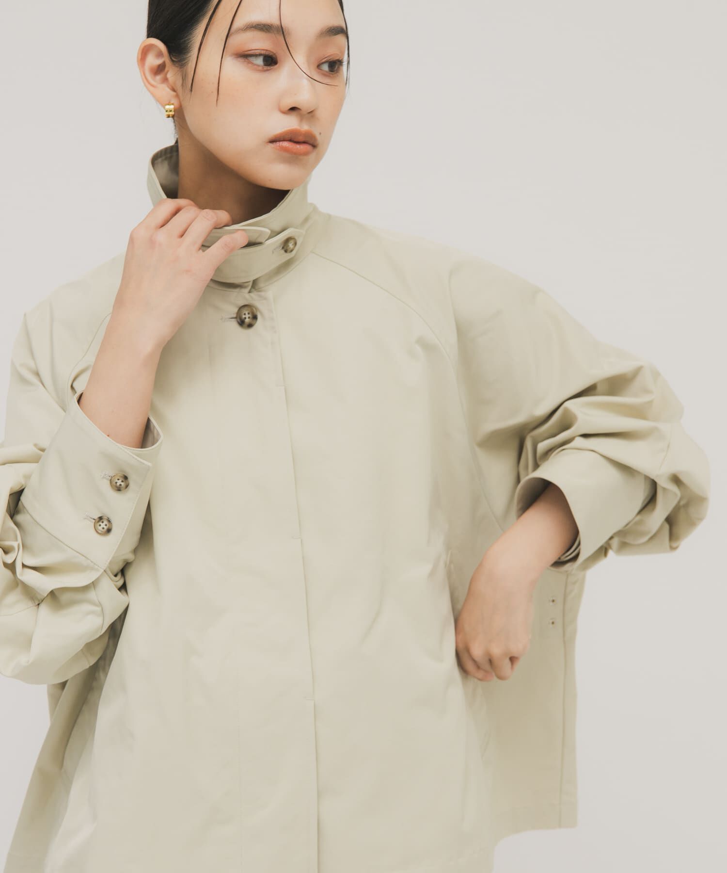  「ステンカラーマントコート」|ステンカラーコート|