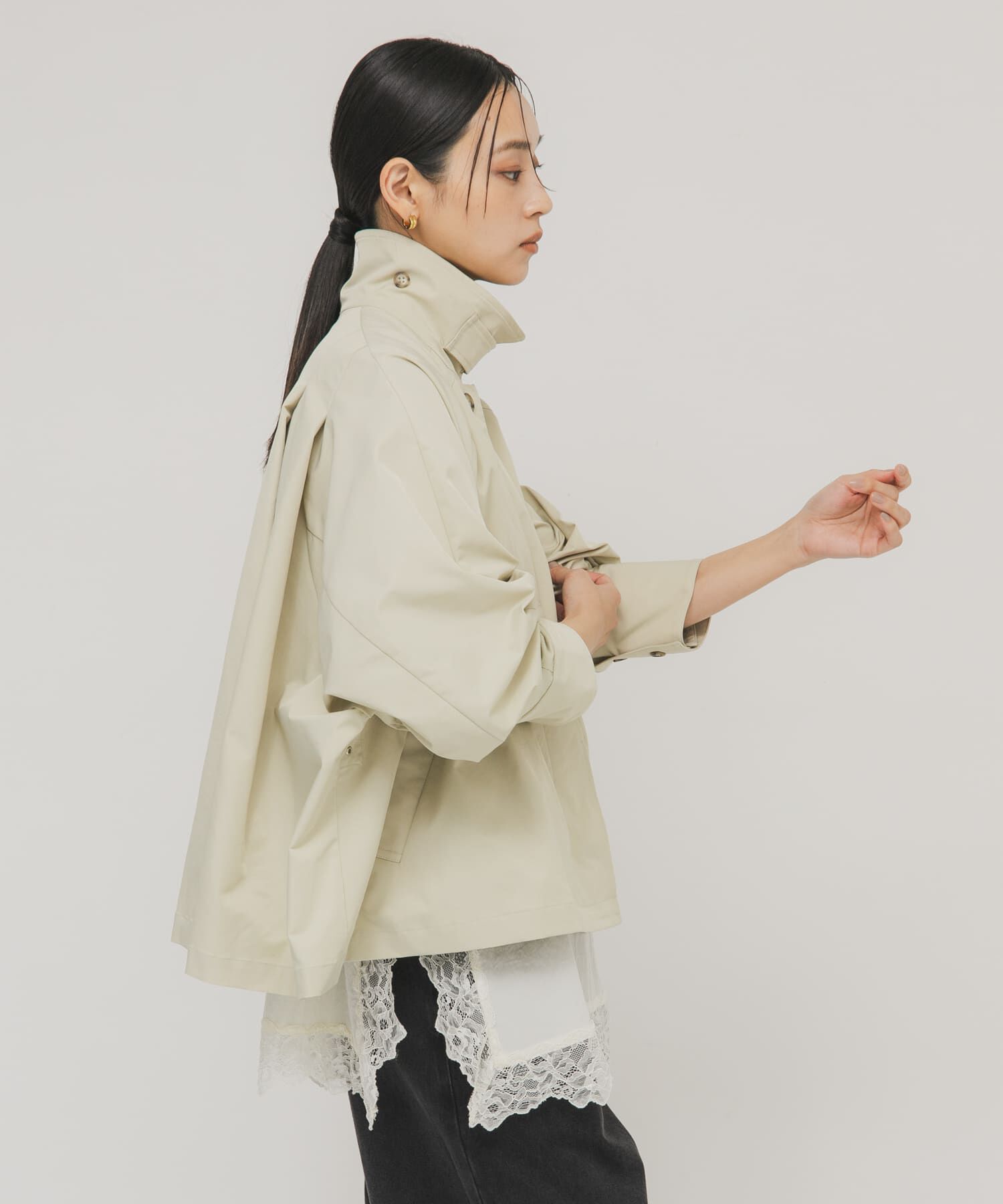  「ステンカラーマントコート」|ステンカラーコート|