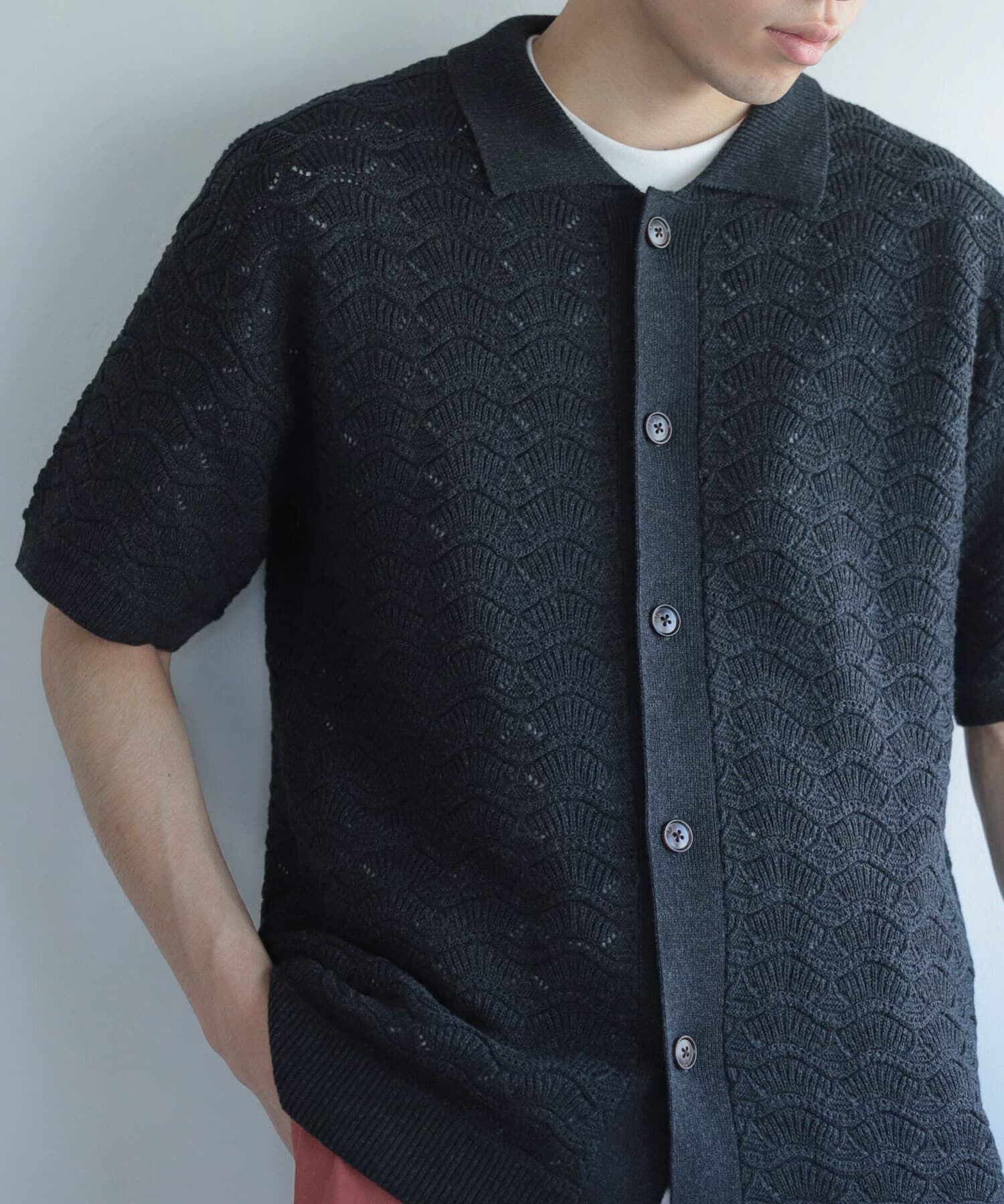 SENSE OF PLACE by URBAN RESEARCH「『ユニセックス』『洗濯可』レースアミカーディガン(5分袖)」|カーディガン|