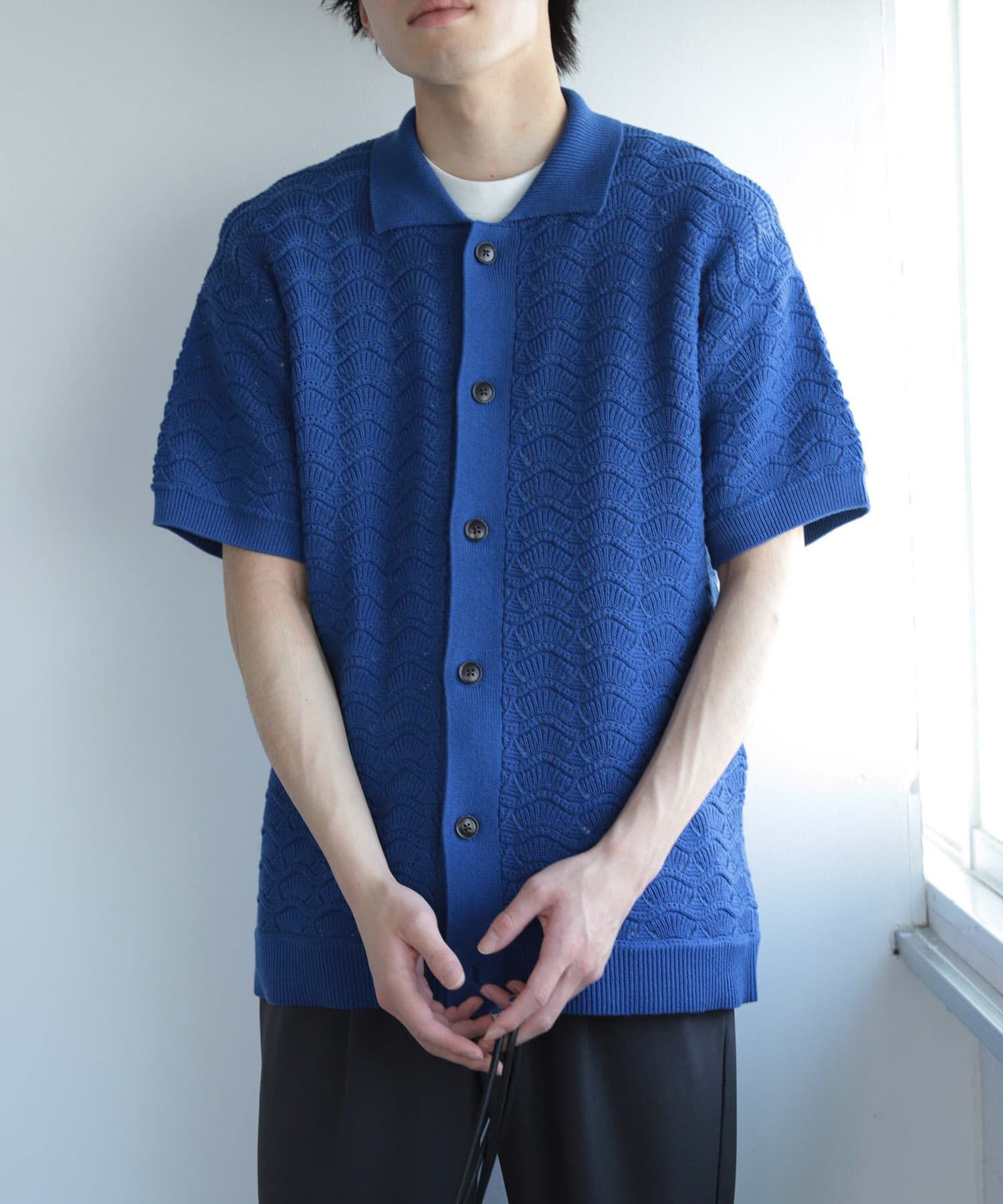 SENSE OF PLACE by URBAN RESEARCH「『ユニセックス』『洗濯可』レースアミカーディガン(5分袖)」|カーディガン|