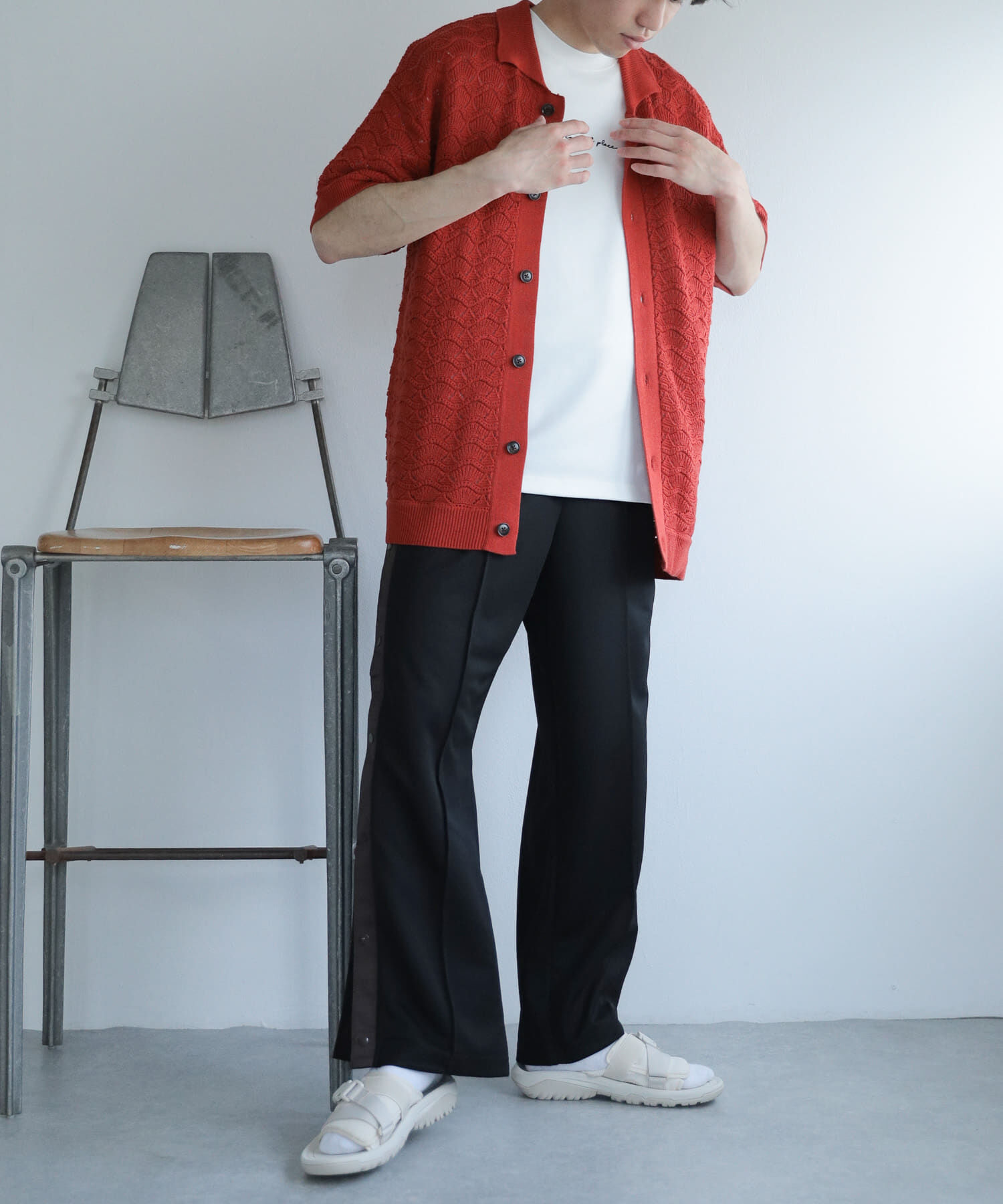 SENSE OF PLACE by URBAN RESEARCH「『ユニセックス』『洗濯可』レースアミカーディガン(5分袖)」|カーディガン|