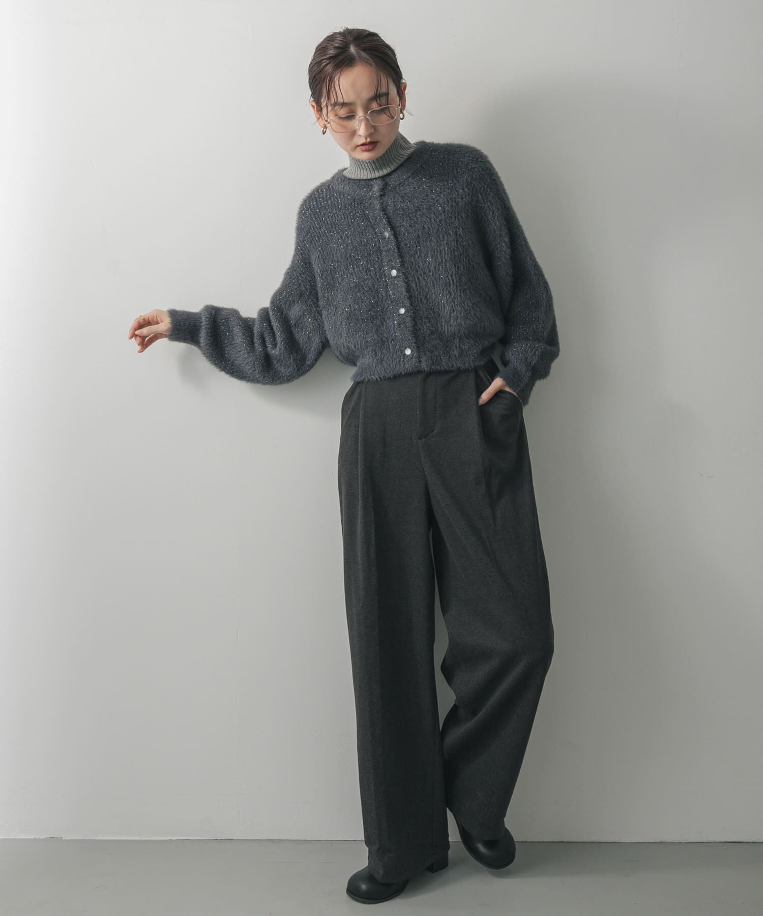 SENSE OF PLACE by URBAN RESEARCH「『一部WEB限定カラー』ラメシャギークロップドカーディガン」|カーディガン|