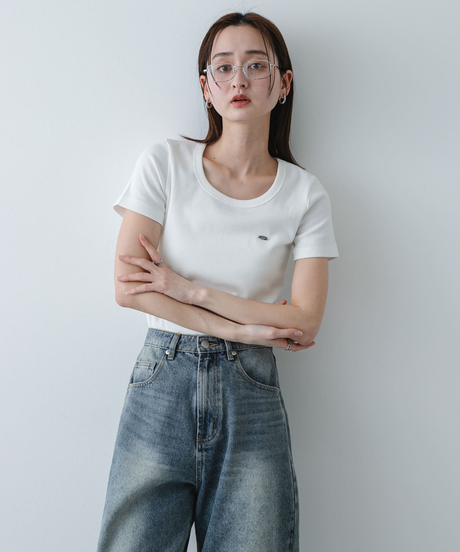 SENSE OF PLACE by URBAN RESEARCH「ラウンドネックリブTシャツ(半袖)」|Tシャツ・カットソー|