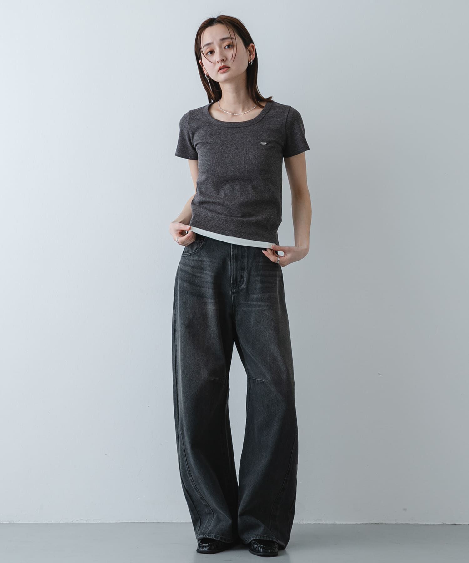 SENSE OF PLACE by URBAN RESEARCH「ラウンドネックリブTシャツ(半袖)」|Tシャツ・カットソー|