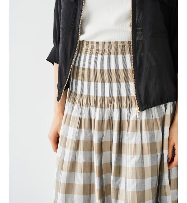 le.coeur blanc「チェック&times;ストライプシャーリングスカート」|スカート|