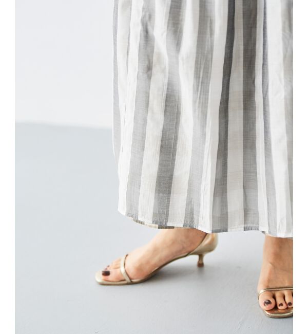 le.coeur blanc「チェック&times;ストライプシャーリングスカート」|スカート|