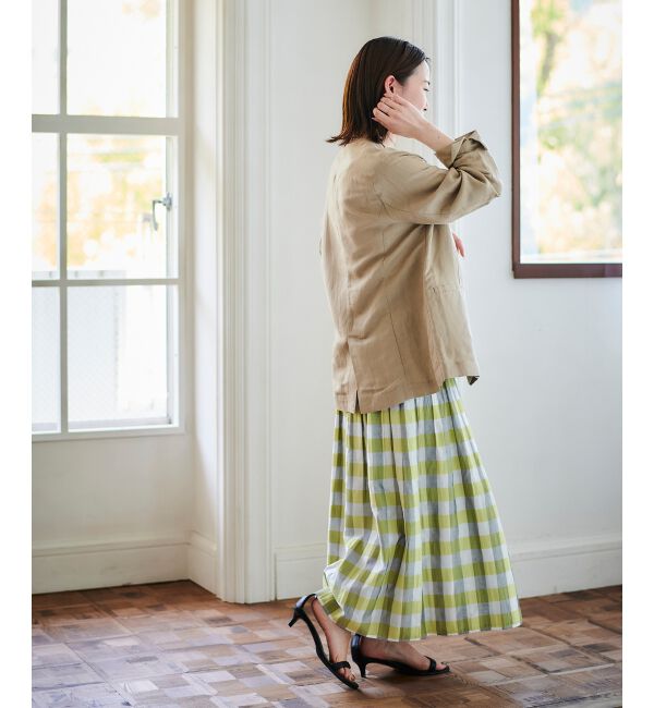 le.coeur blanc「チェック&times;ストライプシャーリングスカート」|スカート|