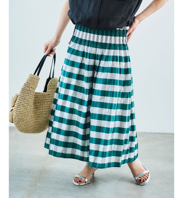 le.coeur blanc「チェック&times;ストライプシャーリングスカート」|スカート|