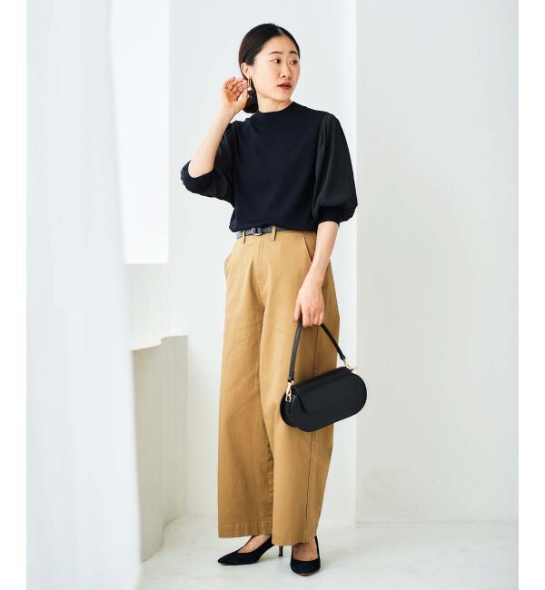 le.coeur blanc「ワイドストレートチノパン」|チノ|