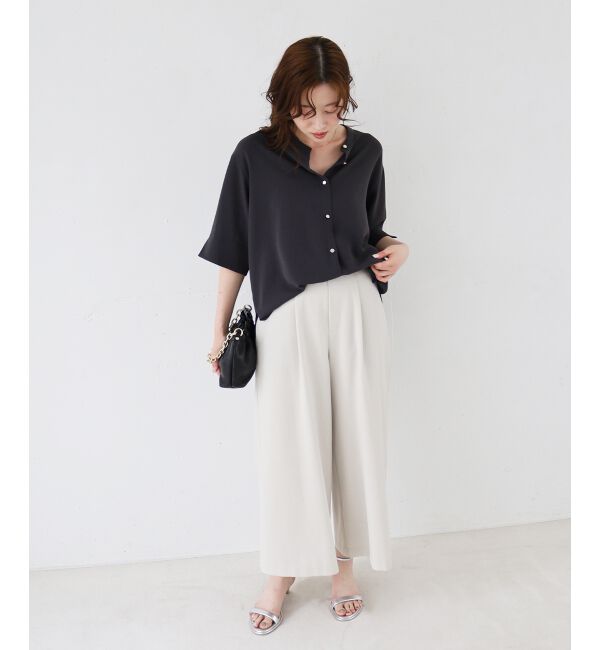 le.coeur blanc「リネンライクワイドクロップドパンツ」|その他|