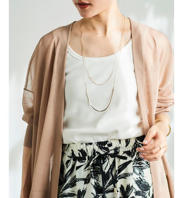  「《手洗い可能》シアーミドル丈カーディガン」|カーディガン|