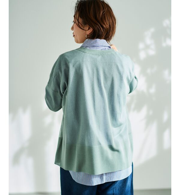  「《手洗い可能》シアーミドル丈カーディガン」|カーディガン|