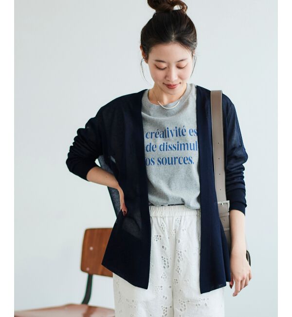  「《手洗い可能》シアーミドル丈カーディガン」|カーディガン|