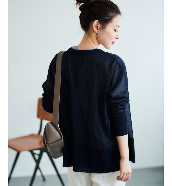  「《手洗い可能》シアーミドル丈カーディガン」|カーディガン|