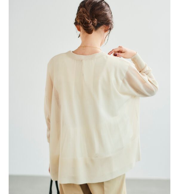  「《手洗い可能》シアーミドル丈カーディガン」|カーディガン|